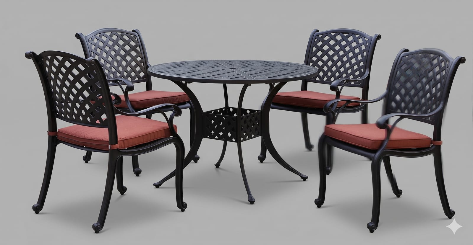 Lattice Dining Set with Cushions (4-seater)