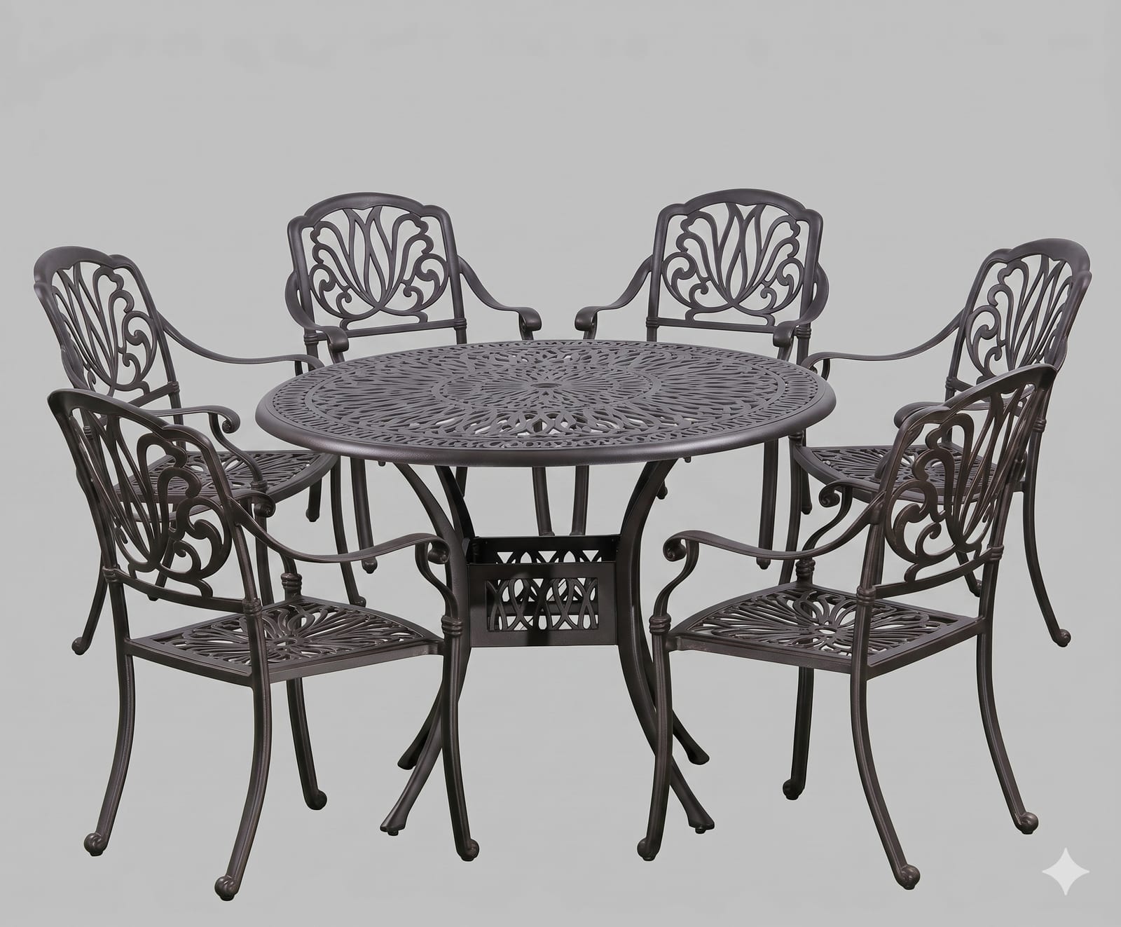 Ornate Round Dining Set (6-seater)
