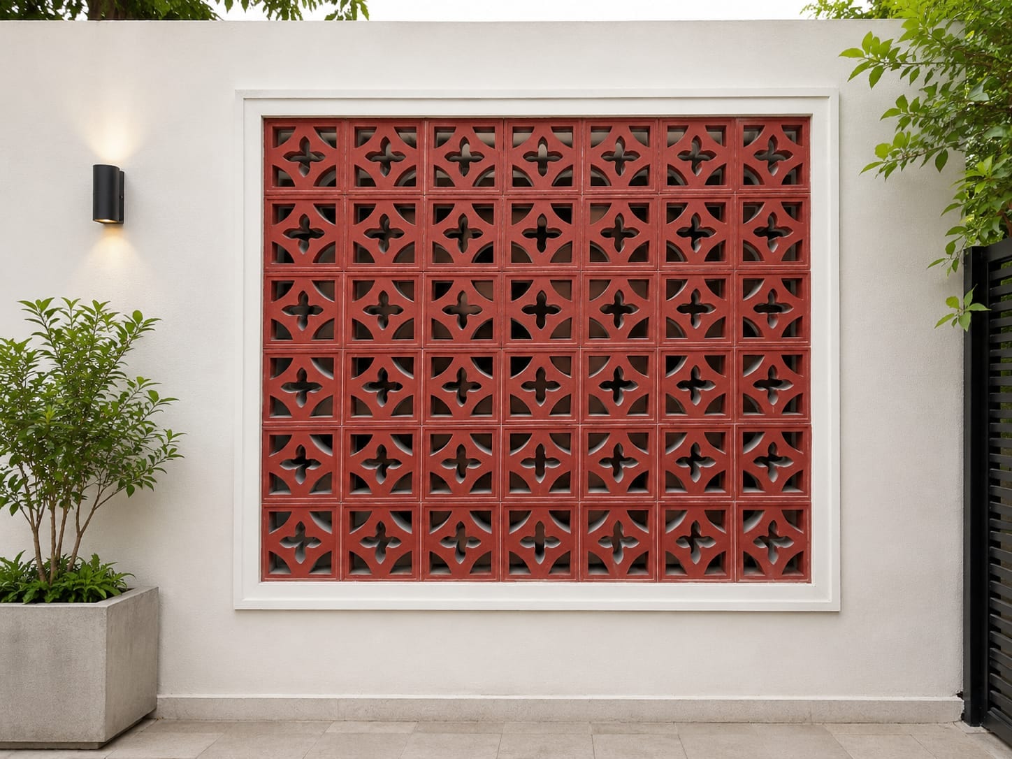 Quatrefoil Breeze-Block Wall