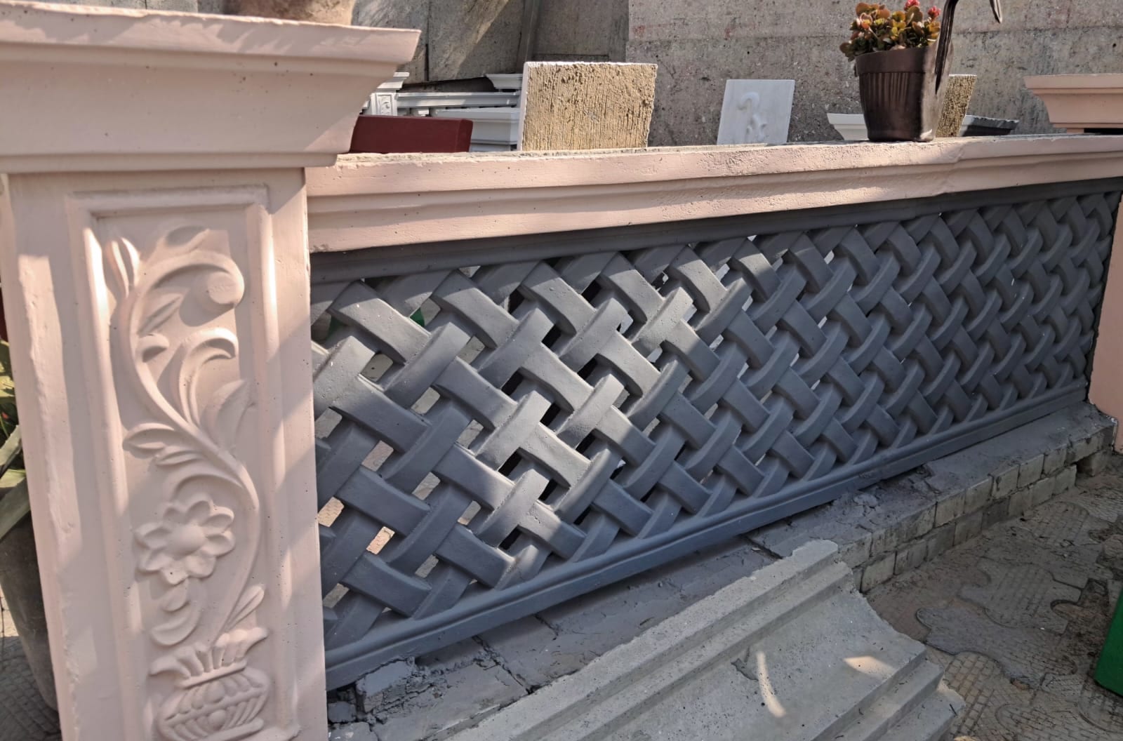 Basket-Weave Boundary Wall