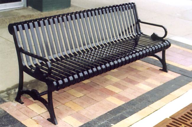 Forged-Steel Park Bench — Furniture