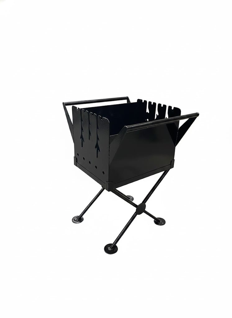 Modern Steel Firewood Holder
